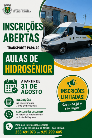 Inscri&ccedil;&otilde;es para o transporte- aulas de hidros&eacute;nior