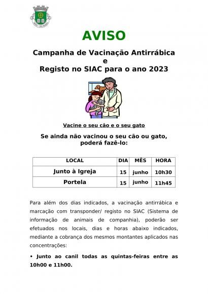 Vacina&ccedil;&atilde;o antirr&aacute;bica na Freguesia