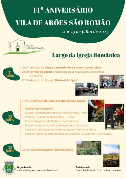 Ar&otilde;es S&atilde;o Rom&atilde;o em festa pelo 14&ordm; anivers&aacute;rio de eleva&ccedil;&atilde;o a Vila