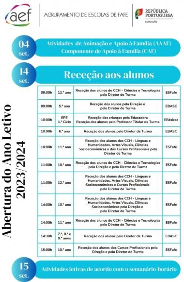 Abertura do ano letivo 2023/ 2024